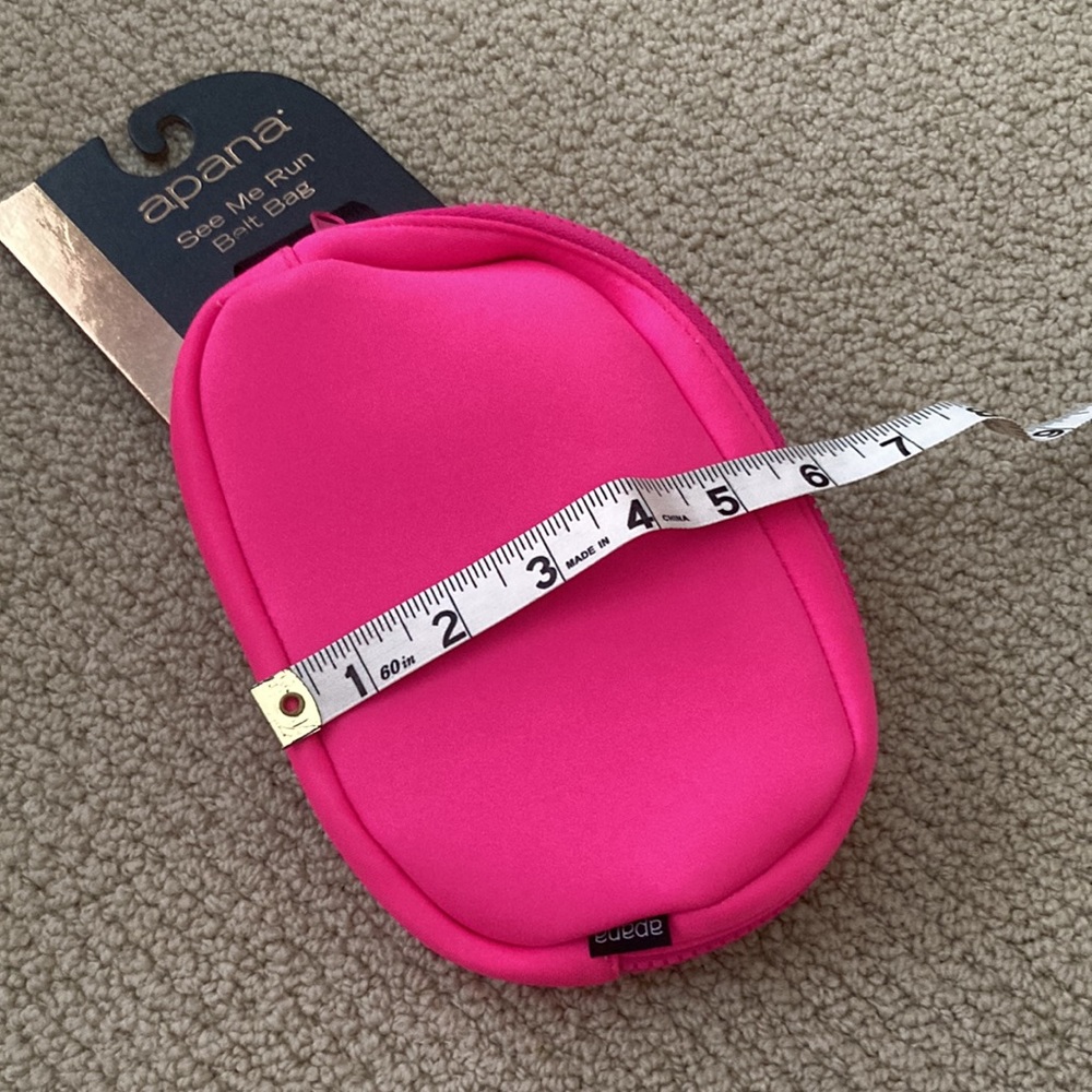 NEW Apana See Me Run Belt Bag Adjustable Zippered Hot Pink One Size O/S NWT - Picture 9 of 9